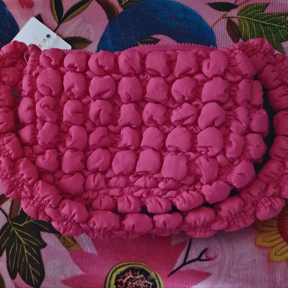 Hot Pink Quilted Shoulder / Hand Bag • MMS Design Studio • New With Tags On
